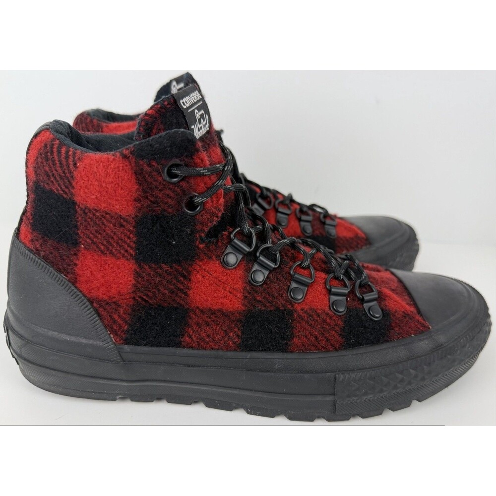 Converse x Woolrich Unisex Black/Red Plaid Chuck Taylor All Star High Top, 6/7.5 - Picture 3 of 10